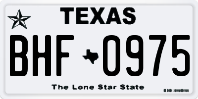TX license plate BHF0975
