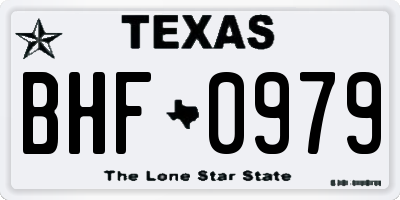 TX license plate BHF0979