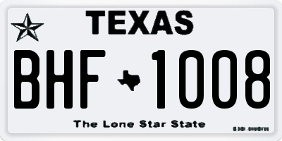 TX license plate BHF1008