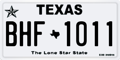 TX license plate BHF1011