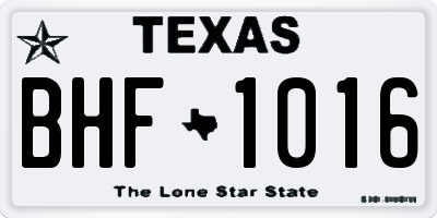 TX license plate BHF1016