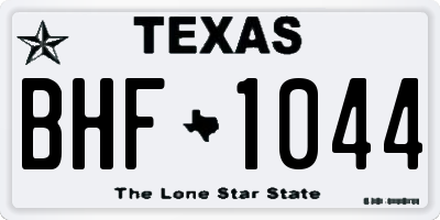 TX license plate BHF1044