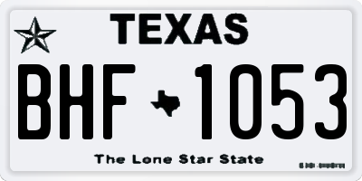 TX license plate BHF1053