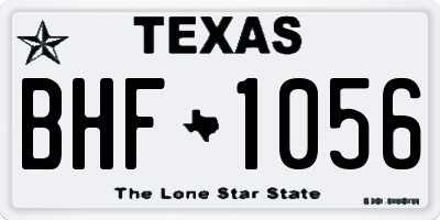 TX license plate BHF1056