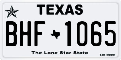 TX license plate BHF1065