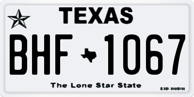 TX license plate BHF1067