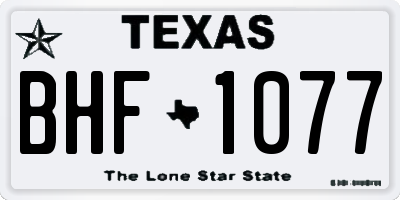 TX license plate BHF1077
