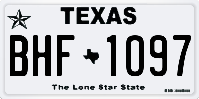 TX license plate BHF1097