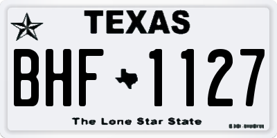 TX license plate BHF1127