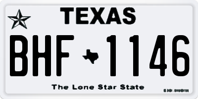 TX license plate BHF1146
