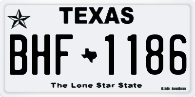 TX license plate BHF1186
