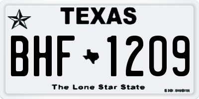 TX license plate BHF1209