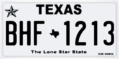 TX license plate BHF1213
