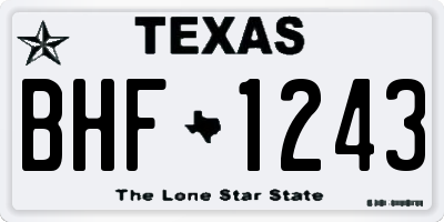 TX license plate BHF1243