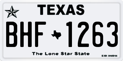 TX license plate BHF1263