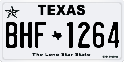 TX license plate BHF1264