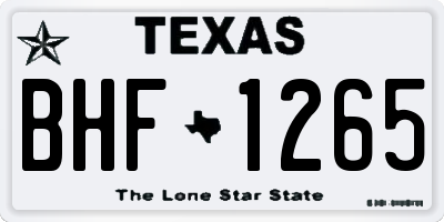 TX license plate BHF1265