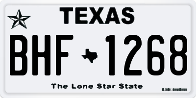 TX license plate BHF1268