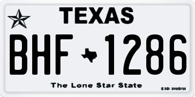TX license plate BHF1286