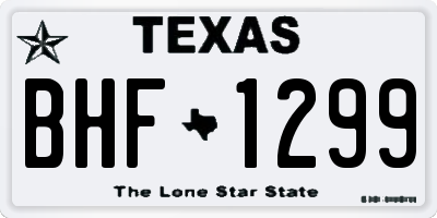 TX license plate BHF1299