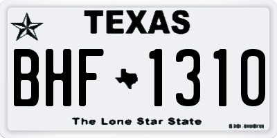 TX license plate BHF1310