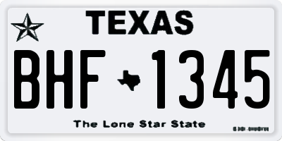 TX license plate BHF1345