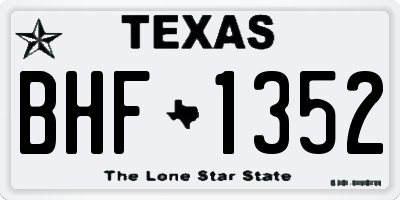 TX license plate BHF1352