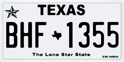 TX license plate BHF1355