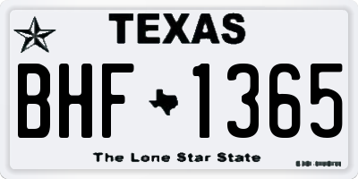 TX license plate BHF1365