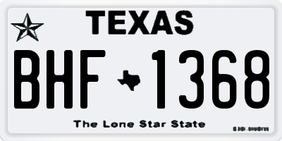 TX license plate BHF1368