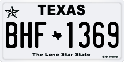TX license plate BHF1369