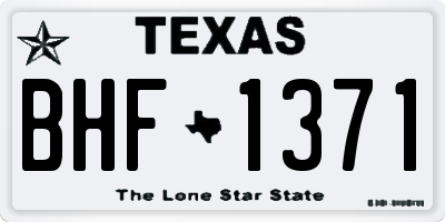 TX license plate BHF1371