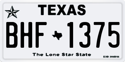 TX license plate BHF1375