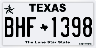 TX license plate BHF1398