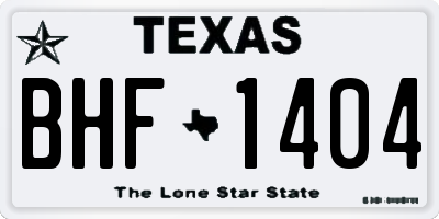 TX license plate BHF1404