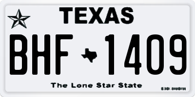 TX license plate BHF1409