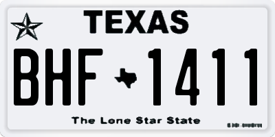 TX license plate BHF1411