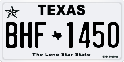 TX license plate BHF1450