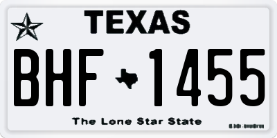 TX license plate BHF1455