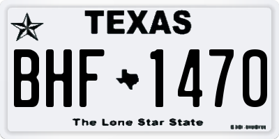 TX license plate BHF1470