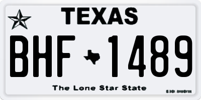 TX license plate BHF1489