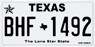 TX license plate BHF1492