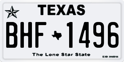 TX license plate BHF1496