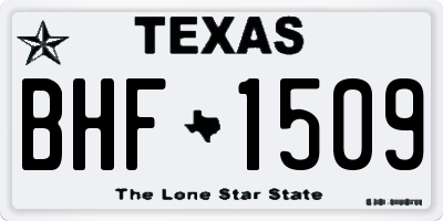 TX license plate BHF1509