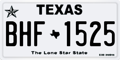 TX license plate BHF1525