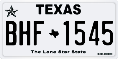 TX license plate BHF1545