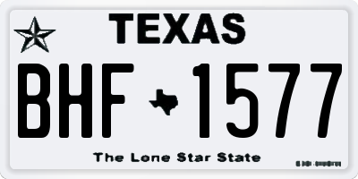 TX license plate BHF1577
