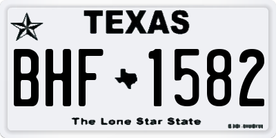 TX license plate BHF1582