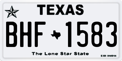 TX license plate BHF1583