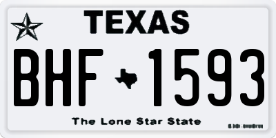 TX license plate BHF1593